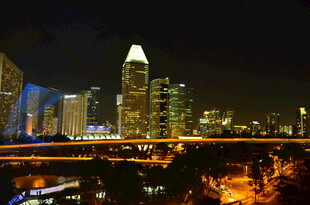 新加坡璀璨夜景城市风光