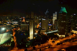 城市璀璨夜景俯瞰图