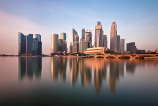 新加坡城市天际线美丽景观