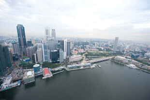 新加坡城市天际线俯瞰图