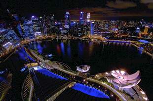 新加坡璀璨夜景俯瞰图
