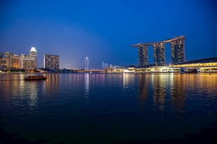 新加坡滨海湾美丽夜景