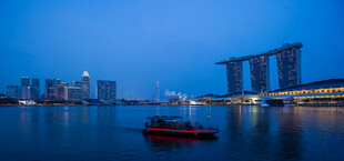 新加坡滨海湾美丽夜景