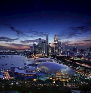 新加坡城市璀璨夜景风光
