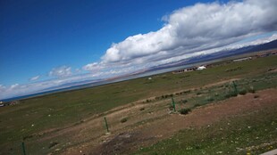 广袤草原蓝天白云风景