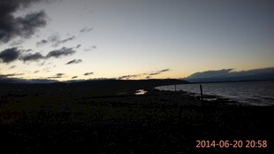 黄昏时分的海边风景