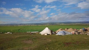 草原上的露营帐篷