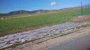 田野公路边的开阔风景