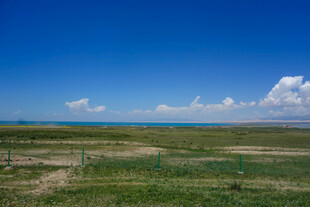 广阔草原与蓝天美景
