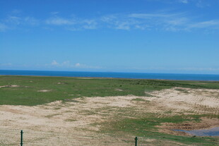草原与海的美丽景致