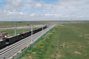 草原上的铁路列车