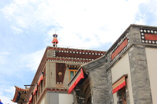 藏式建筑屋顶特写