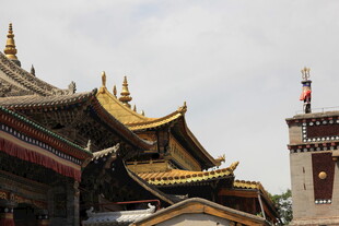 中式古建筑屋顶与塔楼