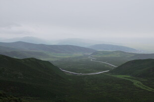 山峦间蜿蜒的绿色风景