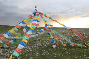 草原上的五彩经幡