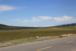 公路穿行于广袤草原之上