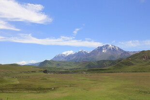 草原上的巍峨雪山
