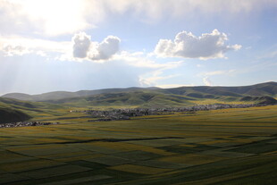 草原风光 蓝天白云下的美景