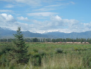 草原风光与远处山峦