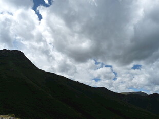 山峦之上的多云天空