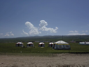 草原上的蒙古包群落