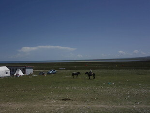 草原上的帐篷与马匹