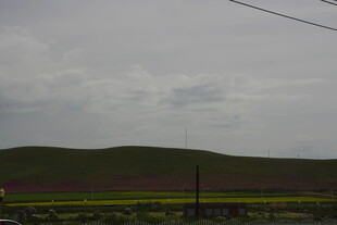 草原田野间的阴沉天空