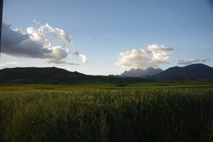 草原风光 远山与云朵