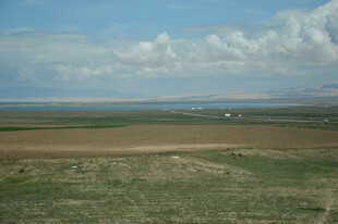 广袤田野与蓝天白云景观