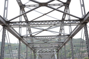 钢铁桥梁结构特写