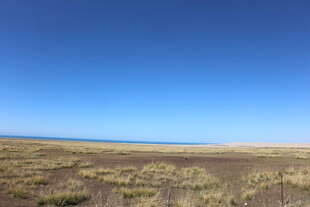 广袤草原上的晴朗蓝天