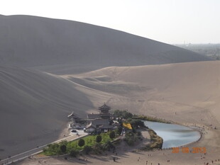 沙漠中的绿洲景观