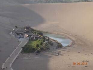 沙漠中的绿洲景观