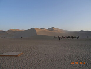 沙漠驼队 广袤沙海风光