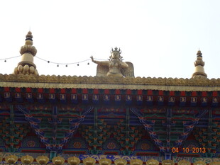 藏式建筑屋顶特写