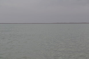 阴沉天空下的平静水面