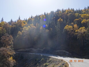 秋日山间蜿蜒公路美景