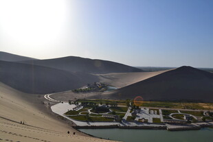 沙漠中的绿洲景观