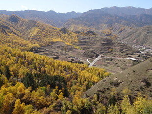 秋日山间绚烂景色