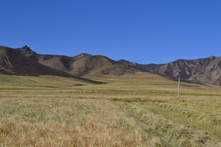 广袤草原边的连绵山脉