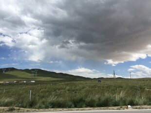 草原上的乌云密布景象