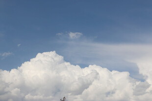 蓝天之上的蓬松云朵