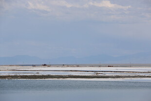 广阔盐湖风景