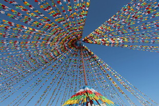 五彩风车阵下的缤纷景象