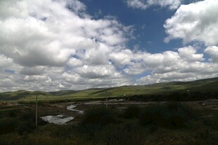 蓝天白云下的广袤田野