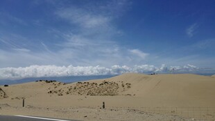 沙漠风光与远处的人群