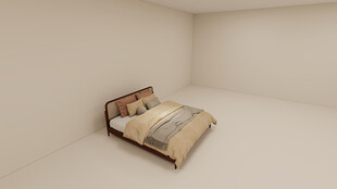 简约卧室单人床展示