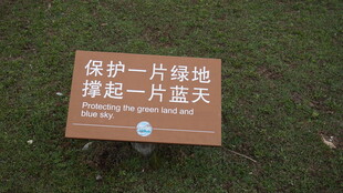 爱护绿地提示牌