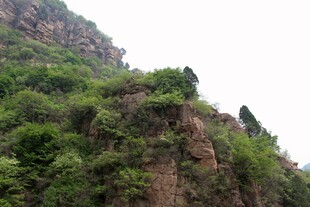 石林峡翠绿覆盖的陡峭山壁