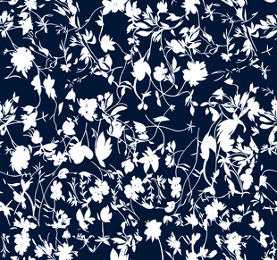 蓝底白花植物图案纹理